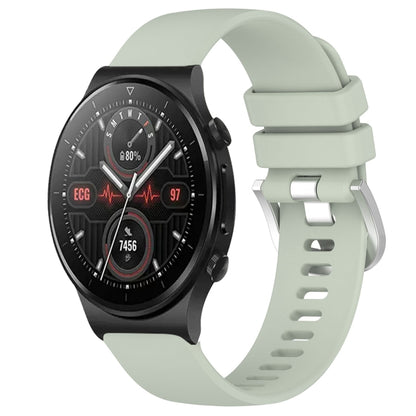 For Huawei Watch GT2 Pro 22mm Liquid Glossy Silver Buckle Silicone Watch Band(Green) by buy2fix