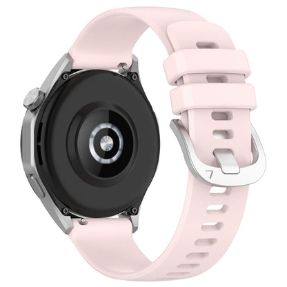 For Huawei Watch GT3 42mm 20mm Liquid Glossy Silver Buckle Silicone Watch Band(Pink) by buy2fix