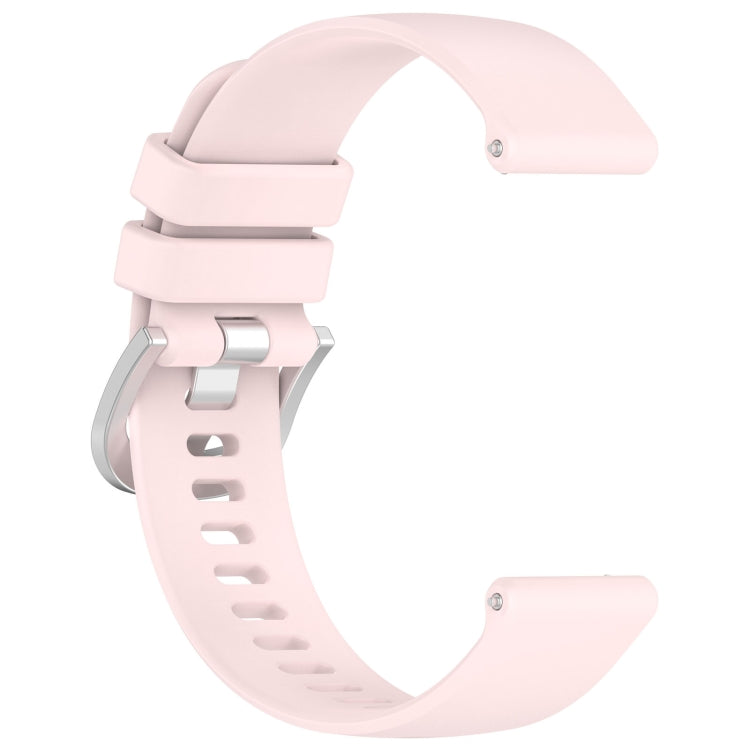 For Huawei Watch GT3 42mm 20mm Liquid Glossy Silver Buckle Silicone Watch Band(Pink) by buy2fix