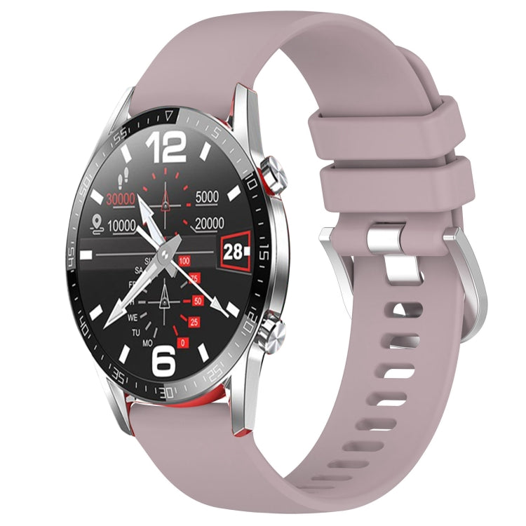 For Huawei Watch GT2 42mm 20mm Liquid Glossy Silver Buckle Silicone Watch Band(Purple) by buy2fix