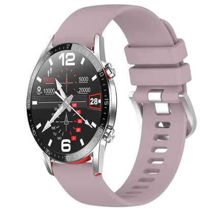 For Huawei Watch GT2 42mm 20mm Liquid Glossy Silver Buckle Silicone Watch Band(Purple) by buy2fix