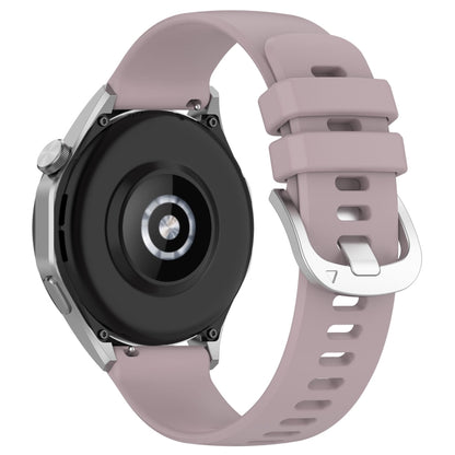 For Huawei Watch GT2 42mm 20mm Liquid Glossy Silver Buckle Silicone Watch Band(Purple) by buy2fix