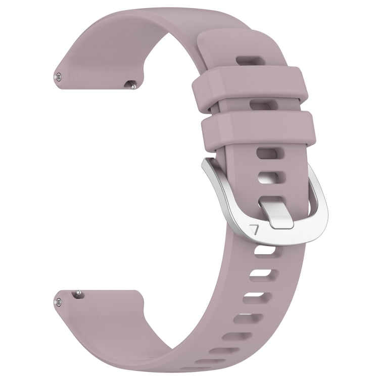 For Huawei Watch GT2 42mm 20mm Liquid Glossy Silver Buckle Silicone Watch Band(Purple) by buy2fix