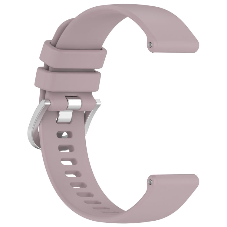 For Huawei Watch GT2 42mm 20mm Liquid Glossy Silver Buckle Silicone Watch Band(Purple) by buy2fix