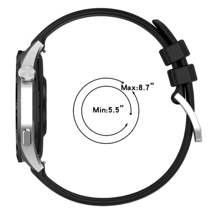 For Huawei Watch 4 22mm Liquid Glossy Silver Buckle Silicone Watch Band(White) by buy2fix