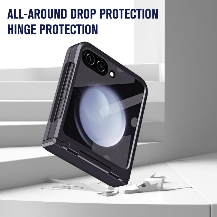 For Samsung Galaxy Z Flip5 5G Diamond Case-film Integral Hinge Shockproof Phone Case(Black) - Galaxy Z Flip5 Cases by buy2fix | Online Shopping UK | buy2fix