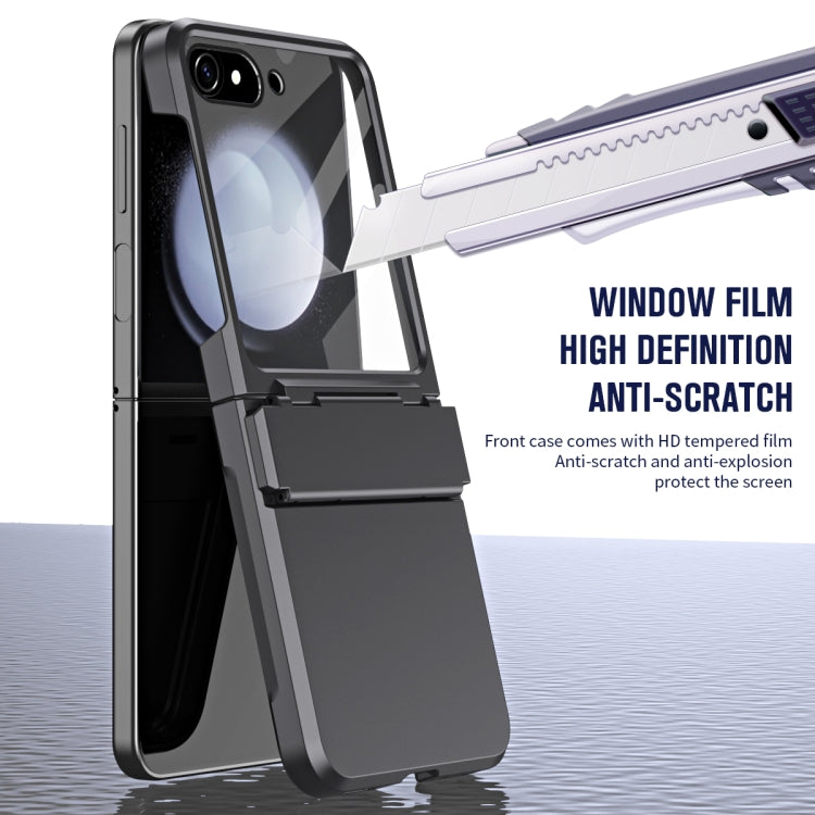 For Samsung Galaxy Z Flip5 5G Diamond Case-film Integral Hinge Shockproof Phone Case(Black) - Galaxy Z Flip5 Cases by buy2fix | Online Shopping UK | buy2fix