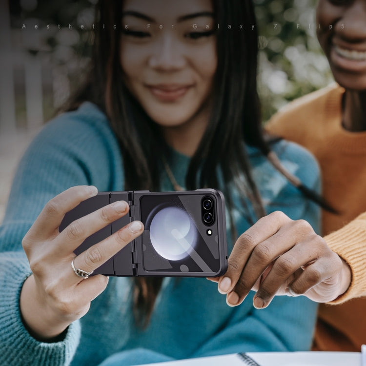 For Samsung Galaxy Z Flip5 5G Diamond Case-film Integral Hinge Shockproof Phone Case(Black) - Galaxy Z Flip5 Cases by buy2fix | Online Shopping UK | buy2fix