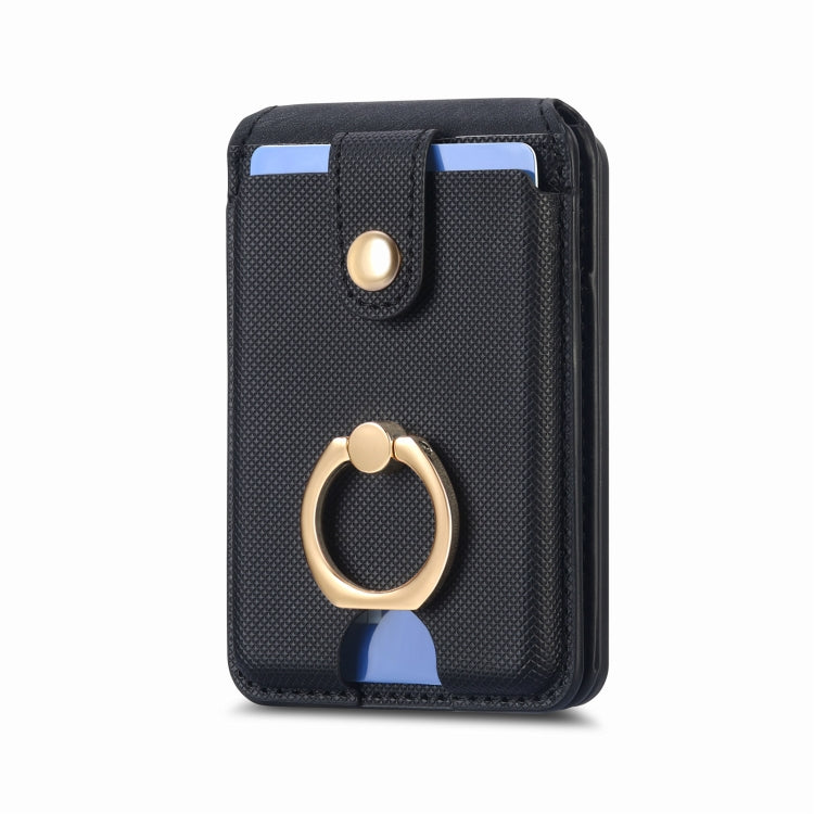Magsafe Cross Vertical Card Bag Case For iPhone 15 / 14 / 13(Black) - Adhesive Card Holders by buy2fix | Online Shopping UK | buy2fix