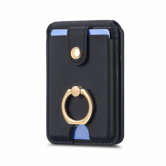 Magsafe Cross Vertical Card Bag Case For iPhone 15 / 14 / 13(Black) - Adhesive Card Holders by buy2fix | Online Shopping UK | buy2fix