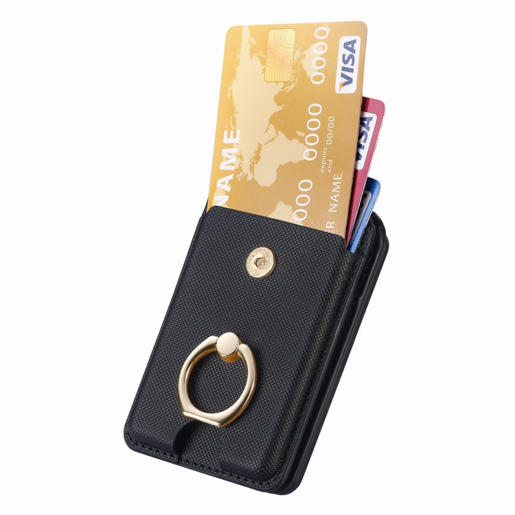 Magsafe Cross Vertical Card Bag Case For iPhone 15 / 14 / 13(Black) - Adhesive Card Holders by buy2fix | Online Shopping UK | buy2fix