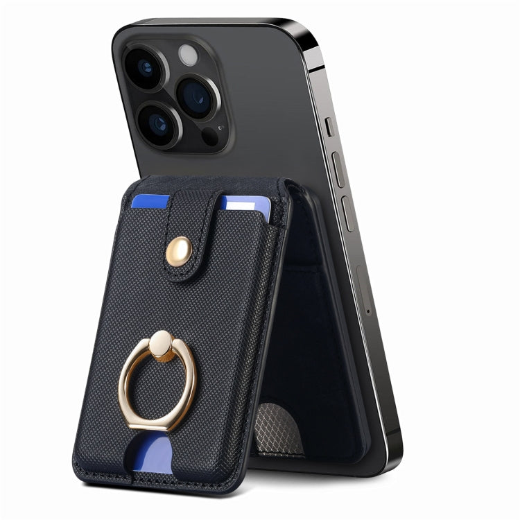Magsafe Cross Vertical Card Bag Case For iPhone 15 / 14 / 13(Black) - Adhesive Card Holders by buy2fix | Online Shopping UK | buy2fix