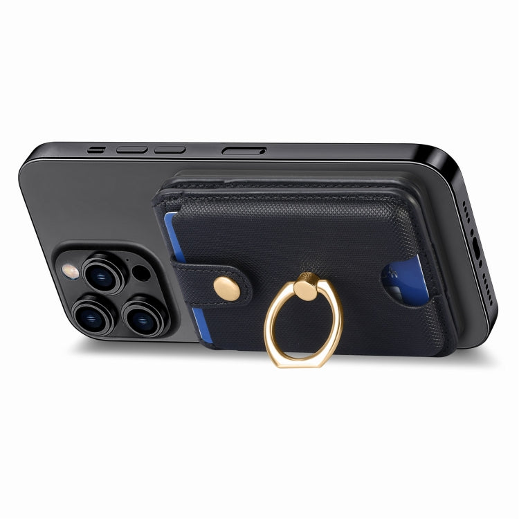 Magsafe Cross Vertical Card Bag Case For iPhone 15 / 14 / 13(Black) - Adhesive Card Holders by buy2fix | Online Shopping UK | buy2fix