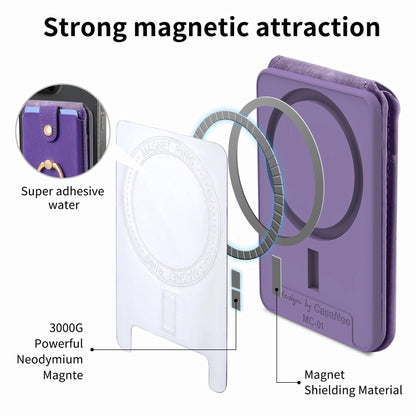Magsafe Cross Vertical Card Bag Case For iPhone 15 / 14 / 13(Purple) - Adhesive Card Holders by buy2fix | Online Shopping UK | buy2fix