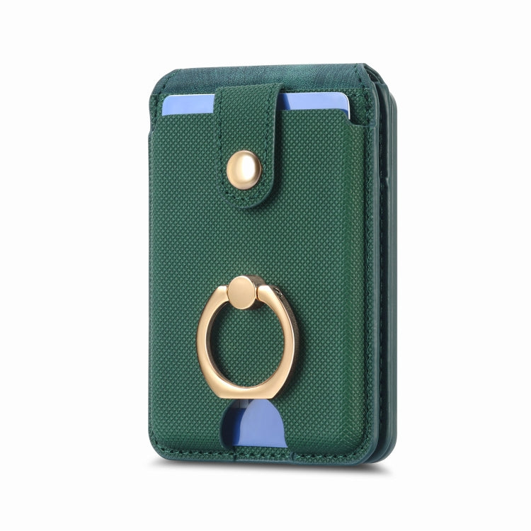 Magsafe Cross Vertical Card Bag Case For iPhone 15 / 14 / 13(Green) - Adhesive Card Holders by buy2fix | Online Shopping UK | buy2fix