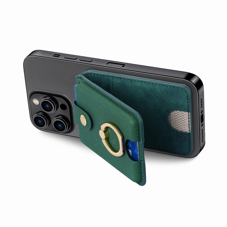 Magsafe Cross Vertical Card Bag Case For iPhone 15 / 14 / 13(Green) - Adhesive Card Holders by buy2fix | Online Shopping UK | buy2fix