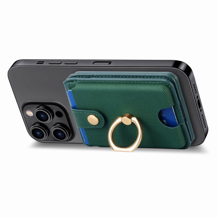 Magsafe Cross Vertical Card Bag Case For iPhone 15 / 14 / 13(Green) - Adhesive Card Holders by buy2fix | Online Shopping UK | buy2fix