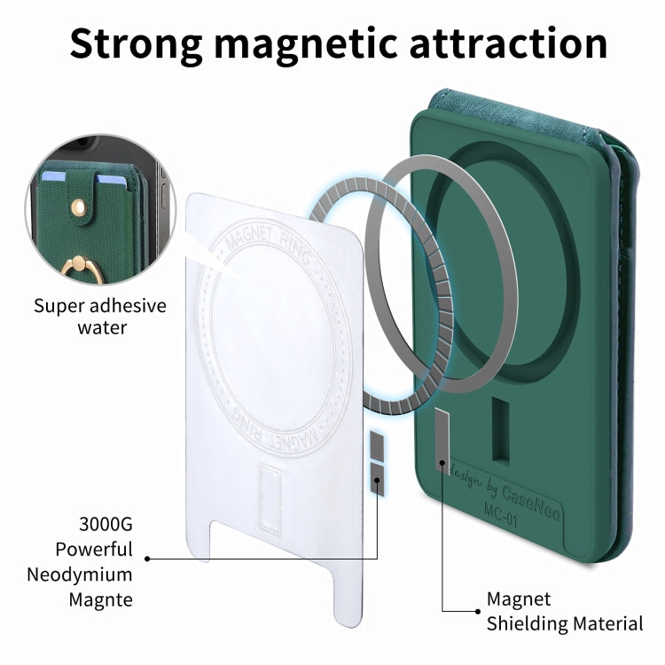 Magsafe Cross Vertical Card Bag Case For iPhone 15 / 14 / 13(Green) - Adhesive Card Holders by buy2fix | Online Shopping UK | buy2fix