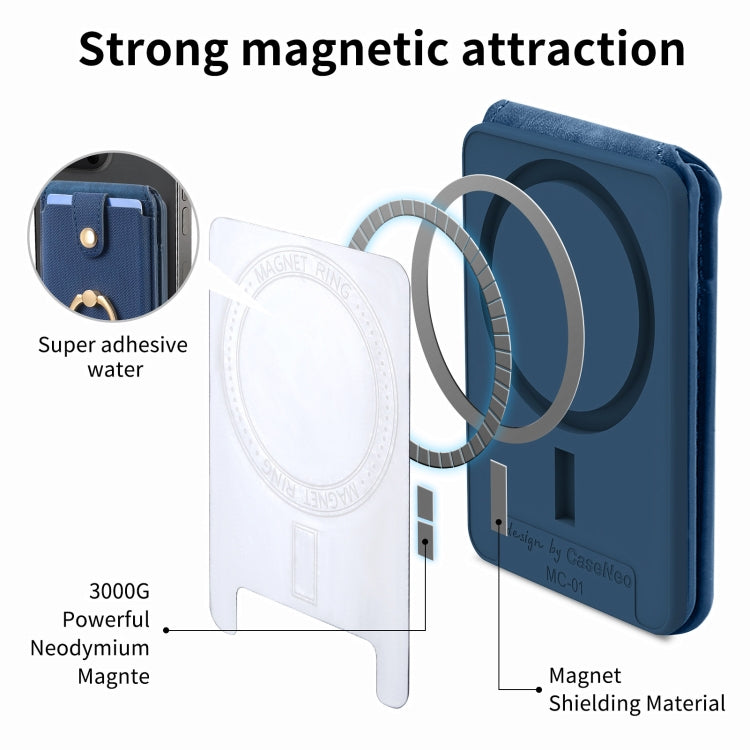Magsafe Cross Vertical Card Bag Case For iPhone 15 / 14 / 13(Blue) - Adhesive Card Holders by buy2fix | Online Shopping UK | buy2fix
