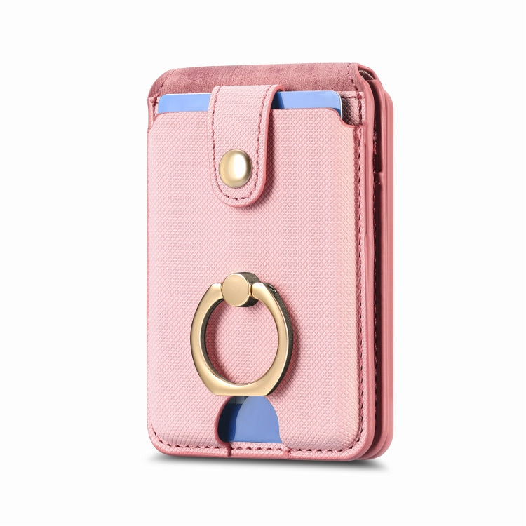Magsafe Cross Vertical Card Bag Case For iPhone 15 / 14 / 13(Pink) - Adhesive Card Holders by buy2fix | Online Shopping UK | buy2fix