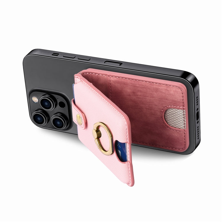 Magsafe Cross Vertical Card Bag Case For iPhone 15 / 14 / 13(Pink) - Adhesive Card Holders by buy2fix | Online Shopping UK | buy2fix