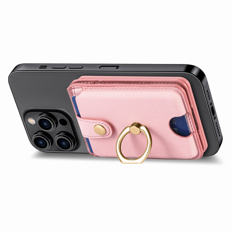Magsafe Cross Vertical Card Bag Case For iPhone 15 / 14 / 13(Pink) - Adhesive Card Holders by buy2fix | Online Shopping UK | buy2fix