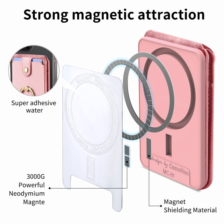 Magsafe Cross Vertical Card Bag Case For iPhone 15 / 14 / 13(Pink) - Adhesive Card Holders by buy2fix | Online Shopping UK | buy2fix