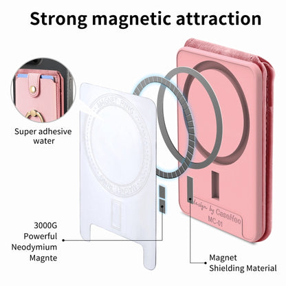 Magsafe Cross Vertical Card Bag Case For iPhone 15 / 14 / 13(Pink) - Adhesive Card Holders by buy2fix | Online Shopping UK | buy2fix