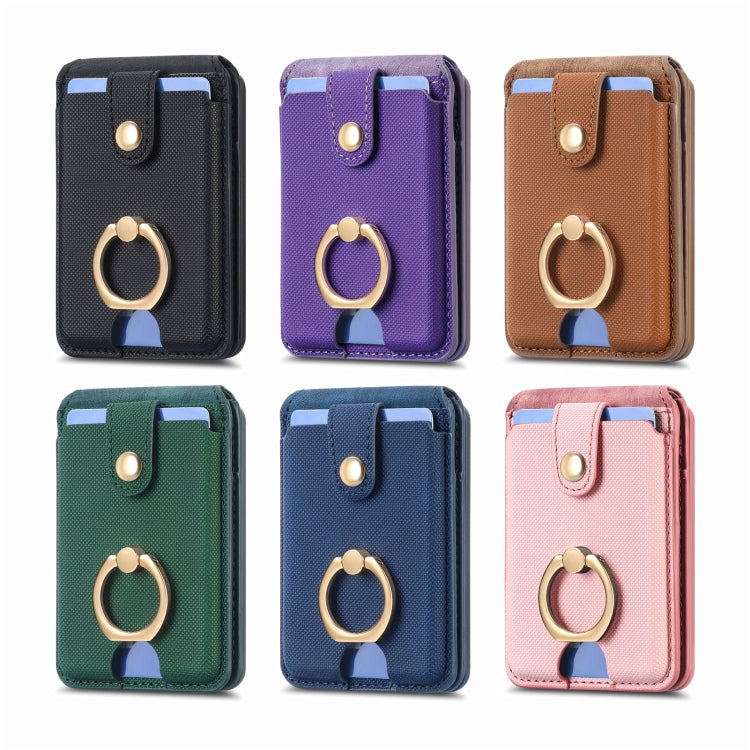 Magsafe Cross Vertical Card Bag Case For iPhone 15 / 14 / 13(Pink) - Adhesive Card Holders by buy2fix | Online Shopping UK | buy2fix