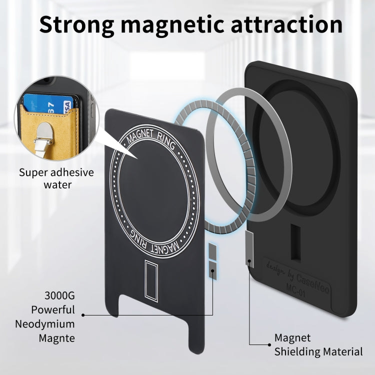 Magsafe Folding Ring Phone Card Bag Case for iPhone 15 / iPhone 14 / iPhone 13(Yellow) - Adhesive Card Holders by buy2fix | Online Shopping UK | buy2fix