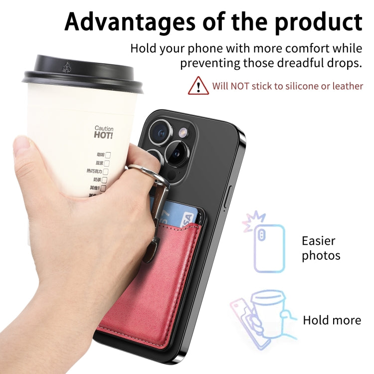 Magsafe Folding Ring Phone Card Bag Case for iPhone 15 / iPhone 14 / iPhone 13(Orange) - Adhesive Card Holders by buy2fix | Online Shopping UK | buy2fix