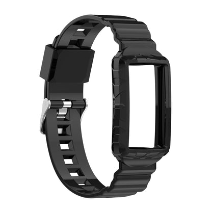 For Fitbit Charge 6 / 5 / 4 / 3 Armor Integrated TPU Watch Band(Black) by buy2fix