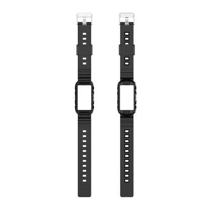 For Fitbit Charge 6 / 5 / 4 / 3 Armor Integrated TPU Watch Band(Black) by buy2fix