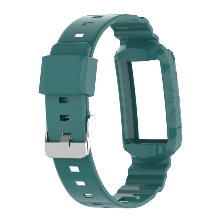 For Fitbit Charge 6 / 5 / 4 / 3 Armor Integrated TPU Watch Band(Pine Green) by buy2fix