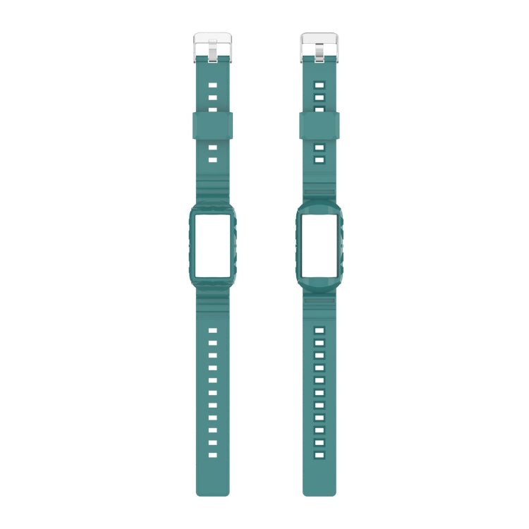 For Fitbit Charge 6 / 5 / 4 / 3 Armor Integrated TPU Watch Band(Pine Green) by buy2fix