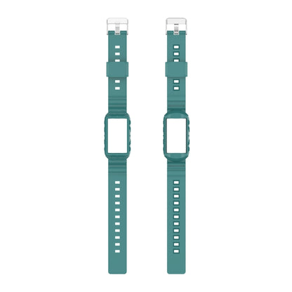 For Fitbit Charge 6 / 5 / 4 / 3 Armor Integrated TPU Watch Band(Pine Green) by buy2fix
