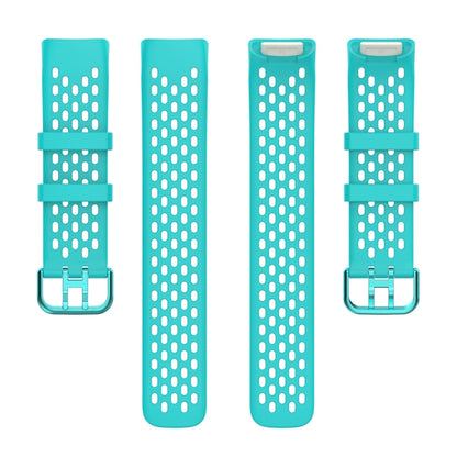 For Fitbit Charge 6 Solid Color Breathable Sports Silicone Watch Band(Teal Green) by buy2fix