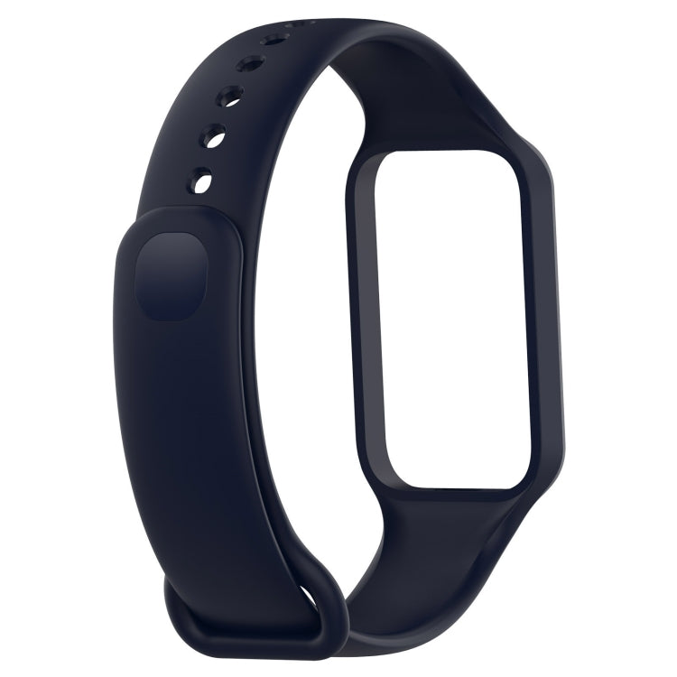 For Xiaomi Mi Band 8 Active Solid Color Integrated Silicone Watch Band(Dark Blue) - Watch Bands by buy2fix | Online Shopping UK | buy2fix