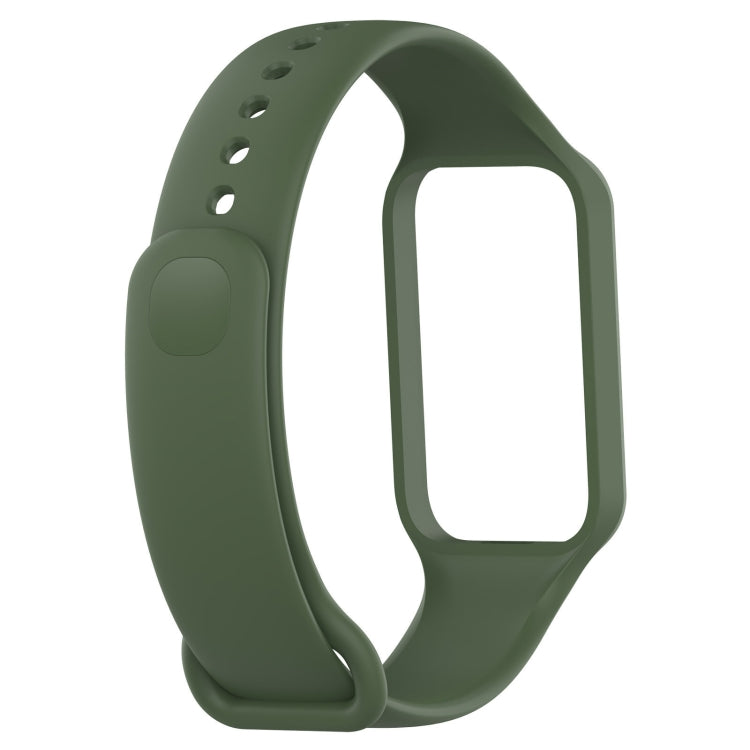 For Xiaomi Mi Band 8 Active Solid Color Integrated Silicone Watch Band(Army Green) - Watch Bands by buy2fix | Online Shopping UK | buy2fix