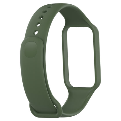 For Xiaomi Mi Band 8 Active Solid Color Integrated Silicone Watch Band(Army Green) - Watch Bands by buy2fix | Online Shopping UK | buy2fix