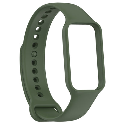 For Xiaomi Mi Band 8 Active Solid Color Integrated Silicone Watch Band(Army Green) - Watch Bands by buy2fix | Online Shopping UK | buy2fix