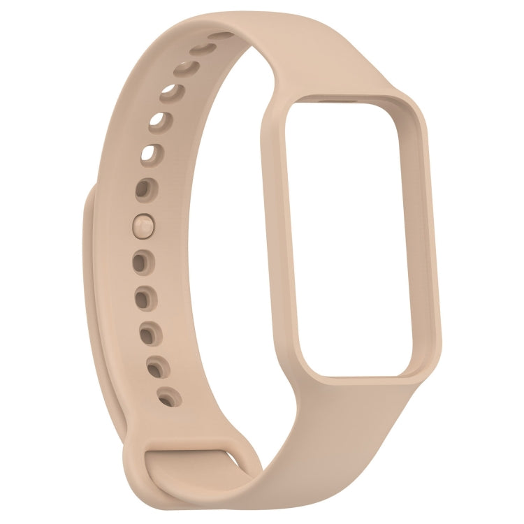 For Xiaomi Mi Band 8 Active Solid Color Integrated Silicone Watch Band(Pink) - Watch Bands by buy2fix | Online Shopping UK | buy2fix