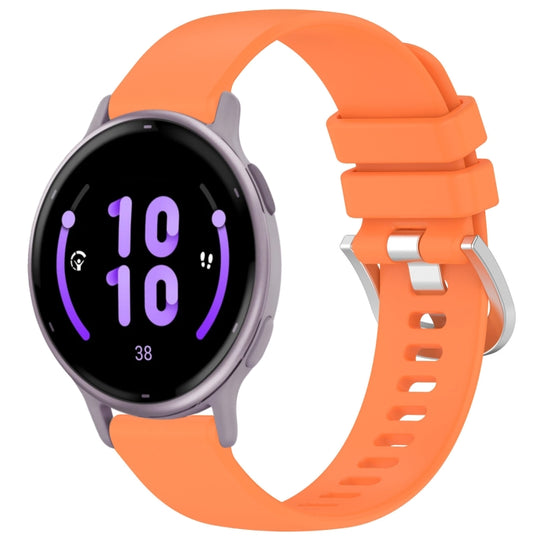 For Garmin Vivoactive 5 Liquid Glossy Silver Buckle Silicone Watch Band(Orange)