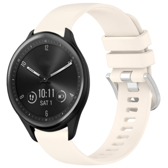 For Garmin Vivomove Sport Liquid Glossy Silver Buckle Silicone Watch Band(Starlight)