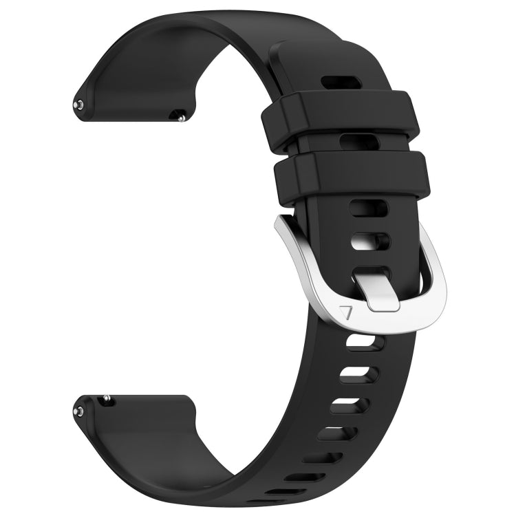 For Garmin Approach S40 Liquid Glossy Silver Buckle Silicone Watch Band(Black) by buy2fix