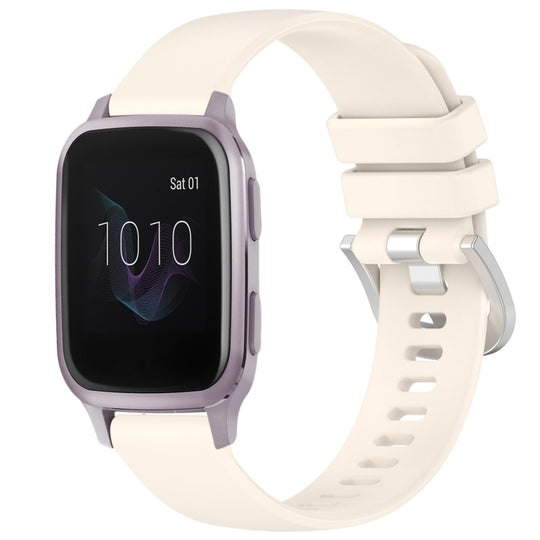 For Garmin Venu / Venu SQ Liquid Glossy Silver Buckle Silicone Watch Band(Starlight)