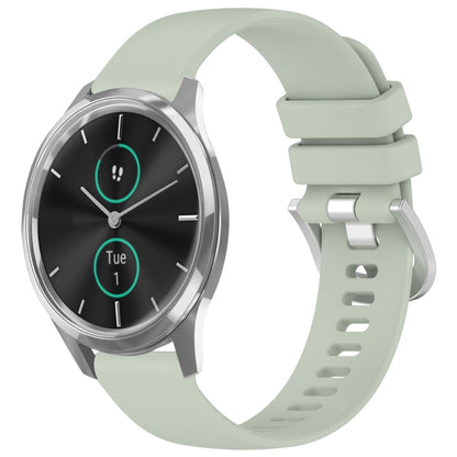 For Garmin VivoMove Luxe / Garminmove Luxe Liquid Glossy Silver Buckle Silicone Watch Band(Green) - Watch Bands by buy2fix | Online Shopping UK | buy2fix