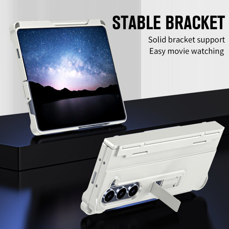 For Samsung Galaxy Z Fold5 5G Diamond Case-film Integral Hinge Shockproof Phone Case with Pen(White) - Galaxy Z Fold5 Cases by buy2fix | Online Shopping UK | buy2fix