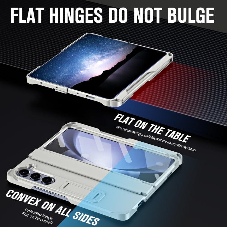 For Samsung Galaxy Z Fold5 5G Diamond Case-film Integral Hinge Shockproof Phone Case with Pen(White) - Galaxy Z Fold5 Cases by buy2fix | Online Shopping UK | buy2fix