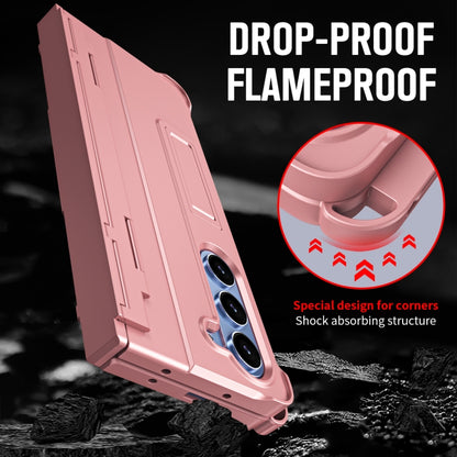 For Samsung Galaxy Z Fold5 5G Diamond Case-film Integral Hinge Shockproof Phone Case with Pen(Pink) - Galaxy Z Fold5 Cases by buy2fix | Online Shopping UK | buy2fix